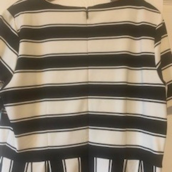 LOFT Black and White Striped Dress - Picture 3 of 4